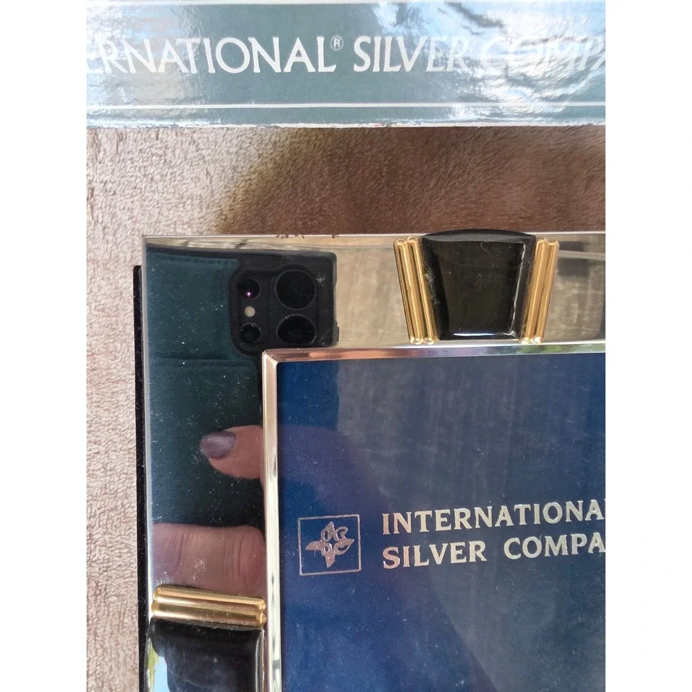 International Silver Co Onyx Jeweltone Photo Album 4x6 100 Photos Art Deco